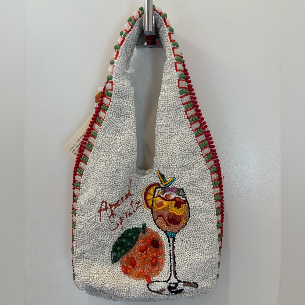 🎉sale🎉 NWT viral Made in India Handmade Beaded Aperol Spritz Cocktail Bag